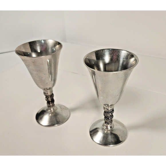 Vintage Plator Silverstone Grape Leaf on Handle Goblet Made In Spain (12) - Picture 1 of 5